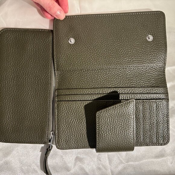 AllSaints Pebbled Leather Wallet – Olive Green - Picture 5 of 8